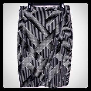 Ann Taylor Black and White Pencil Skirt